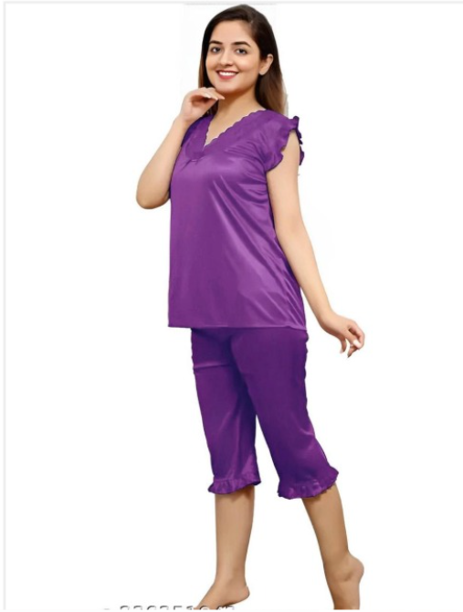 Women's Purple Night Suit Size S