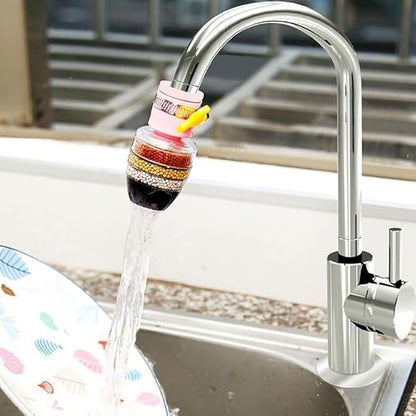 Activated Carbon Faucet Water Filter Universal Interface Home Kitchen Faucet Tap Water Tap Filter Multilayer Clean Purifier Filter Cartridge Five Layer Water Filter