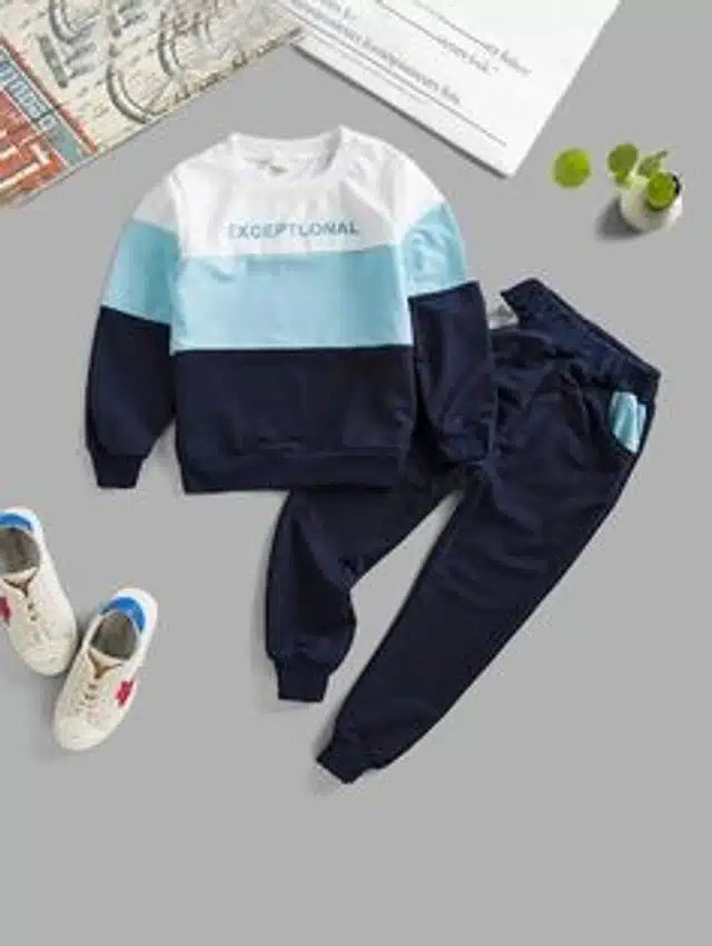 Boys Blue Full Sleeve Tracksuit