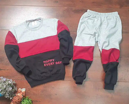 Boys Multicolor Full Sleeve Tracksuit