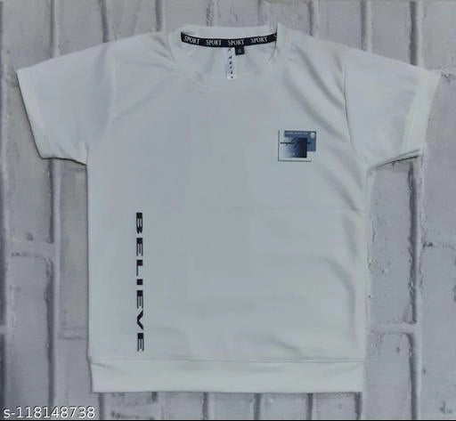 Boys Grey Cotton Blend Printed T-Shirt