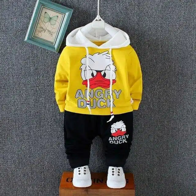 Boys Mustard and Black Hooded Tracksuit