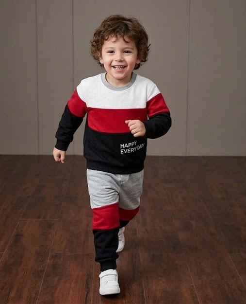 Boys Multicolor Full Sleeve Tracksuit